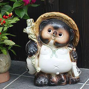 信楽焼 10号ひねり狸(オス) たぬき タヌキ 狸 開運 縁起物 可愛い 陶器