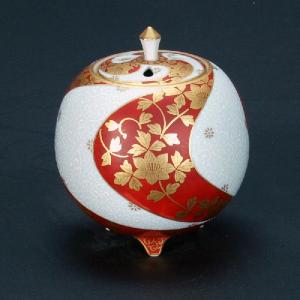 九谷焼 福島武山 香炉 赤絵牡丹獅子文 : 九谷焼 STYLeNCE スタイレンス