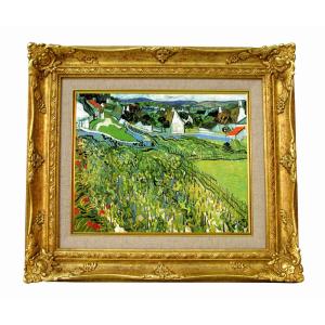 世界の名画 ゴッホ アイリスのある花瓶黄色い背景 ジクレーキャンバス