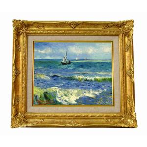 世界の名画 ルソー 牛のいる風景 ジクレーキャンバス複製画 豪華額装品