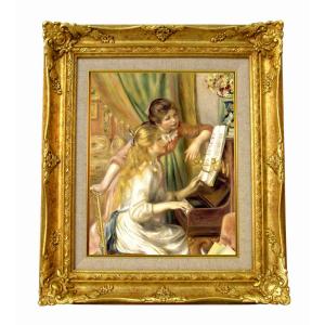 世界の名画 ルノワール 読書する二人の少女 ジクレーキャンバス複製画