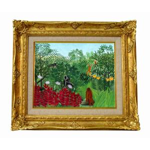 世界の名画 ルソー 夢 ジクレーキャンバス複製画 豪華額装品