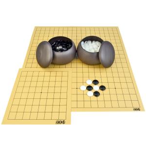 囲碁セット 訳ありの木製9路盤セット（プラ碁石椿）【囲碁将棋専門店の