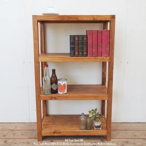 オールドチーク無垢材 4段ラック 幅80cm×高さ100cm オープンラック