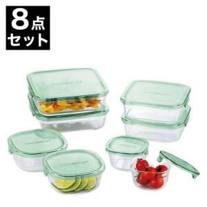 イワキ iwaki 耐熱ガラス 保存容器 グラスコンテナ 角型5点セット