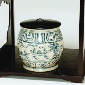 皆具 かいぐ 紺紫交趾 菊唐草 谷口菁嵐作 茶道 茶道具 交趾焼 菊唐草