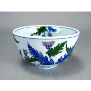 源右衛門窯 染錦薊絵 飯碗 有田焼 ご飯茶碗 : 陶器たて石 Yahoo!店