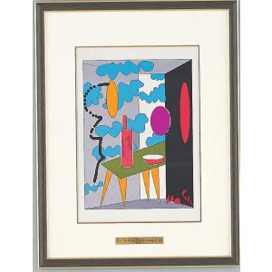 作家 彫金パネル 「陶板額 赤富士」 画家池田満寿夫 : 日本ものこと