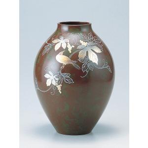 高岡銅器 銅製花瓶 駒鶴首 美術工芸品 記念品 花活 一輪挿し : 日本
