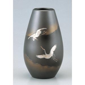 高岡銅器 銅製花瓶 鳳祥 小鳥 12号 美術工芸品 記念品 花活 : 日本もの