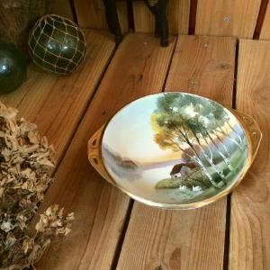 ノリタケ オールドノリタケ 金盛上 花籠装飾図紋 シュガーボウル 大鉢