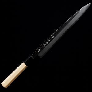 堺宏之作 白鋼 霞仕上げ 水牛桂柄 柳刃包丁 270mm(9寸)（刺身包丁