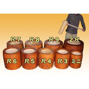 欅（ケヤキ）餅つき臼（うす） 尺8(φ54)・・・4升用（小）運搬用台車