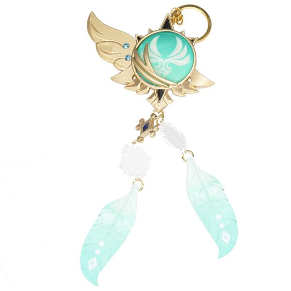 原神 げんしん キーホルダー 神の心 風 ウェンティ バッジ 神の目 亜鉛