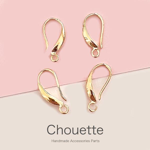 フックピアス パーツ シンプル 基礎金具 ピアス金具 カン付き 4個 2