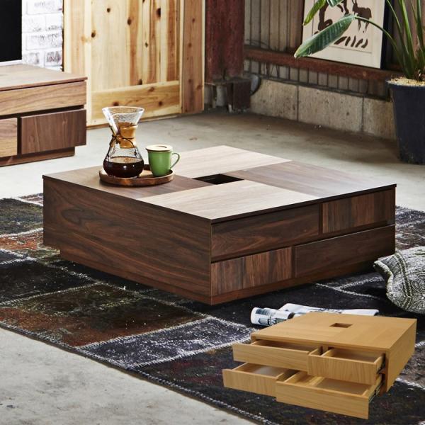 搬入設置込み】 センターテーブル 80 正方形 テーブル ウォールナット