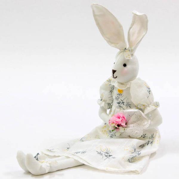 うさぎちゃん 高さ約68cm ぬいぐるみ マスコット ナチュラル ミモザ柄