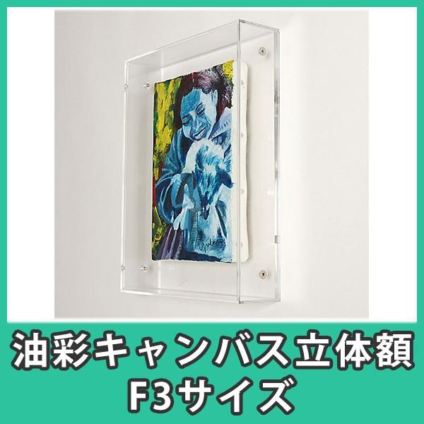 油彩キャンバス F3 額縁 壁掛け ケース ボックス 箱型 奥行 絵画 油絵