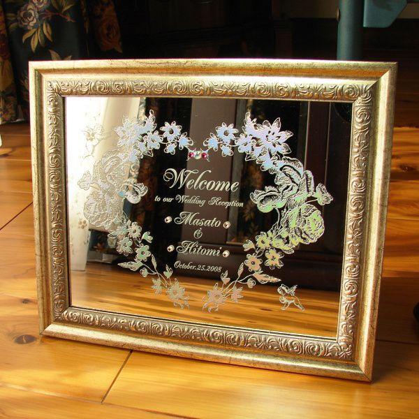 ウェルカムボード ミニミラータイプ オリジナル WM2-05 : 表札AKI