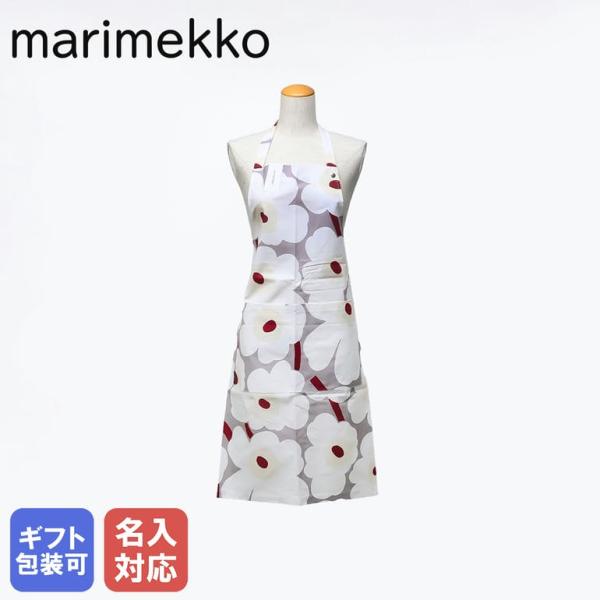 marimekko（マリメッコ） エプロン ウニッコ ホワイト×グレー×ベージュ