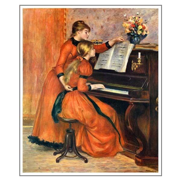 送料無料】絵画：ルノアール（ルノワール）「ピアノを弾く二人の少女
