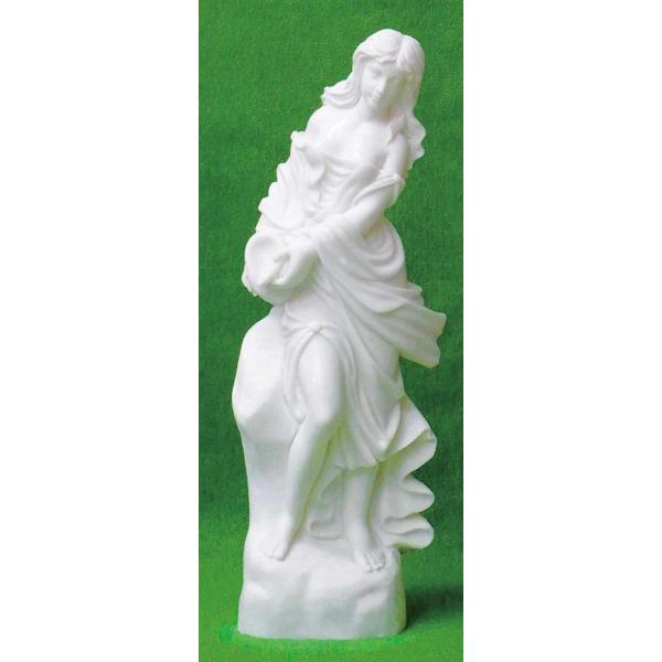 彫刻 石像 水瓶を持つ美女 大理石 高級四川白石 高さ 約90cm 重さ約