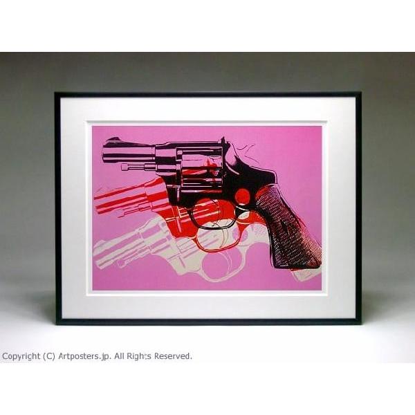 出荷区分B】アンディ・ウォーホル 拳銃(ピンク) 額付ポスター Andy