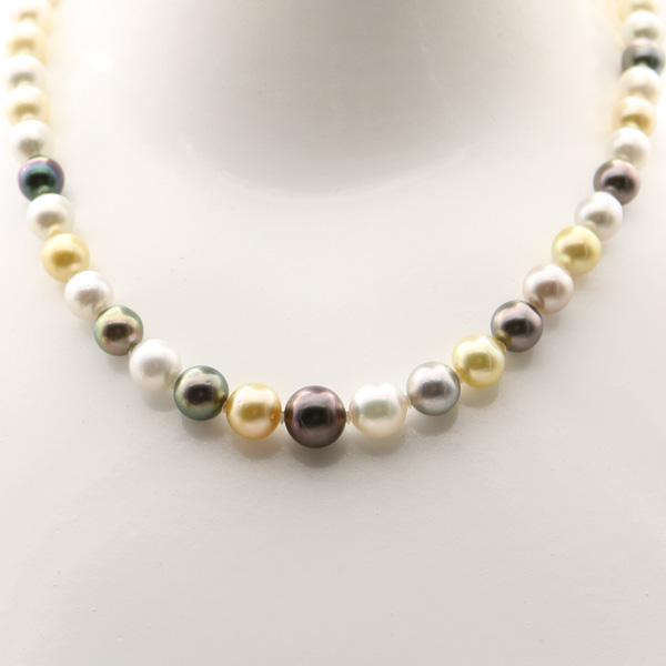 真珠 パール ネックレス 南洋白蝶真珠 黒蝶真珠 8mm-10mm パール