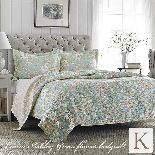LAURA ASHLEY（ローラアシュレイ） ベッドカバー おしゃれ キング 3点