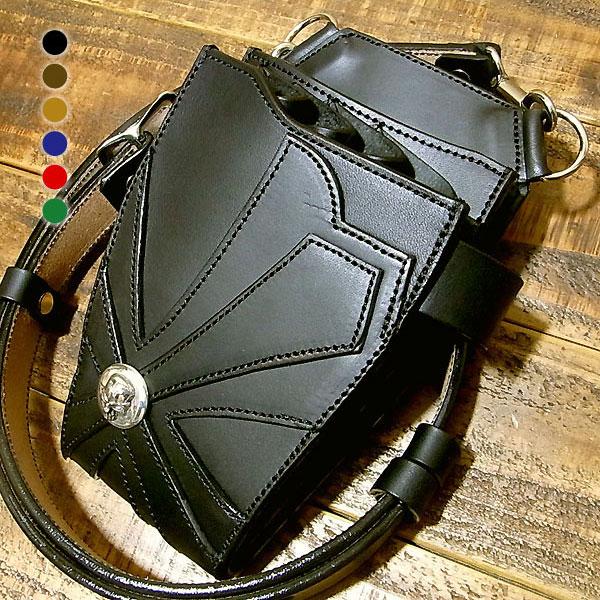 シザーケース スカルコンチョ クロスオーバーレイ プロ用 4丁差し