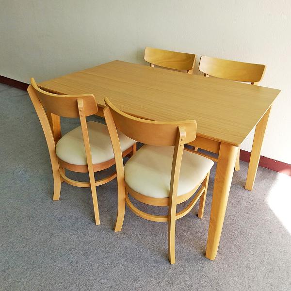 サンコウ 展示品 ダイニングテーブルセット 4人用 幅120cm ナチュラル