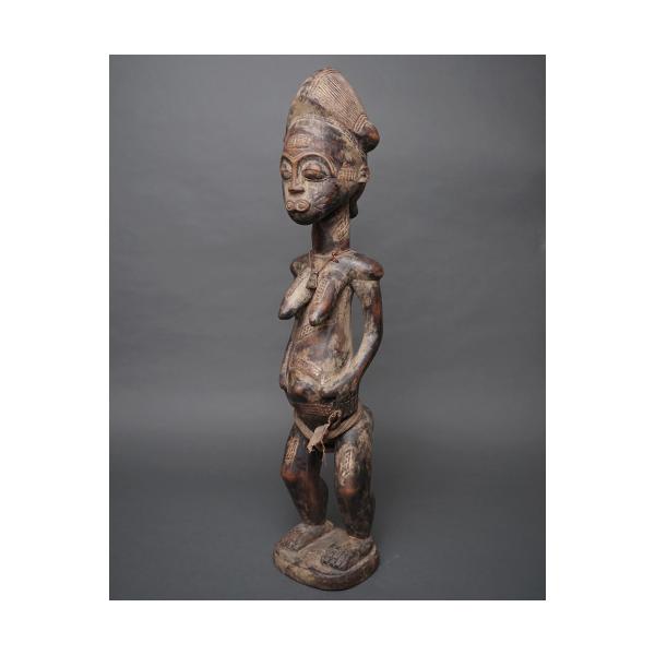 アフリカ コートジボワール バウレ族 女性 座像 立像 人形 No,6