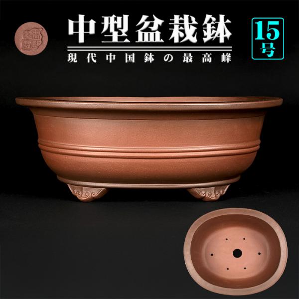 陶器製 深型盆栽鉢 ブラウン 22号 陶器製 深型盆栽鉢 ブラウン