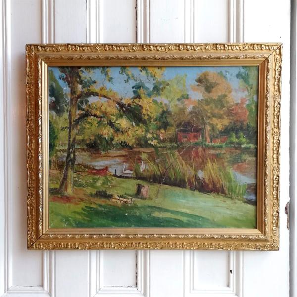 英国風景の油絵 風景画 イギリスアンティーク : BAU ANTIQUES - 通販