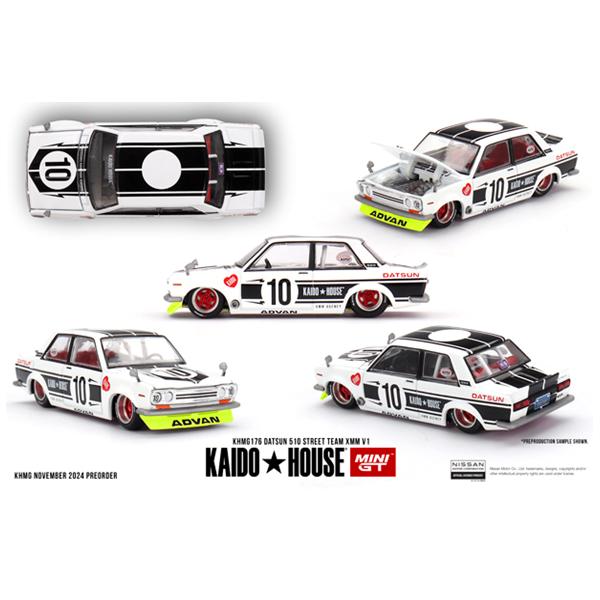 MINI-GT 1/64 ダットサン 510 ストリート Team XMM V1(左ハンドル
