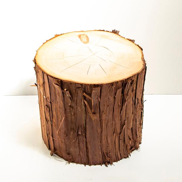 川島材木店 桧切り株 高さ30cm 直径約35cm 皮つき 薪割り台 丸太椅子