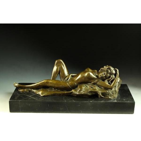 送料無料人気ブロンズ像セクシーな裸少女名品 インテリア家具 置物