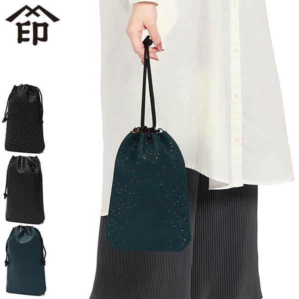 印傳屋（INDEN-YA） 最大50%☆2/25限定 巾着袋 巾着 合切袋 本革 革