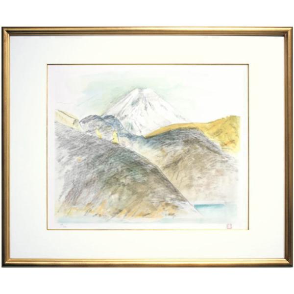 奥村土牛 『大快晴の富士』石版画集「白富士二景より」 リトグラフ版画