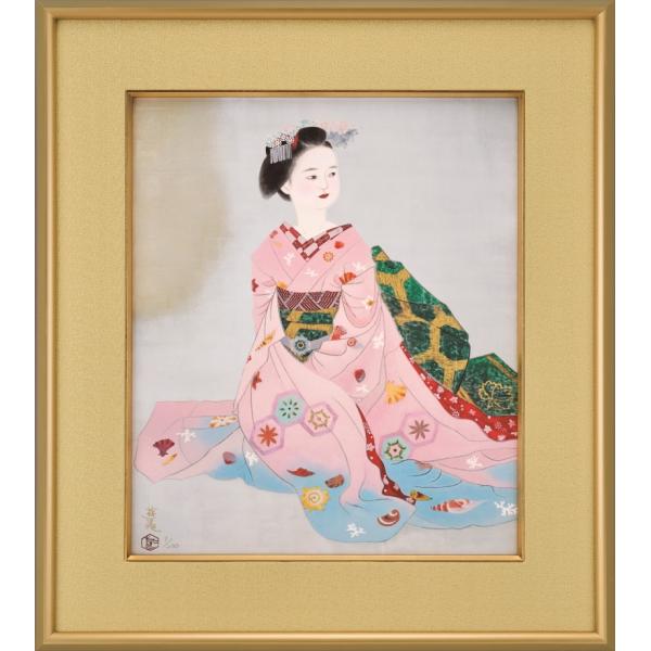 小倉遊亀 『舞妓』 彩美版・シルクスクリーン手刷り・プラチナ泥一部