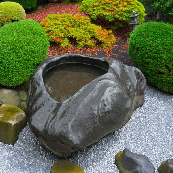 新潟産梅花石蹲 庭石 鑑賞石 置物 オブジェ インテリア 水槽 蹲 盆栽