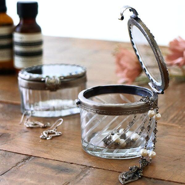 小物入れ ガラス ふた付き おしゃれ アクセサリーケース ボックス 蓋