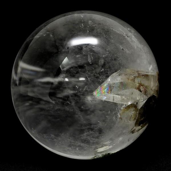 天然水晶玉 天然 虹入り 貫入水晶 丸玉 約55mm 天然石 パワーストーン