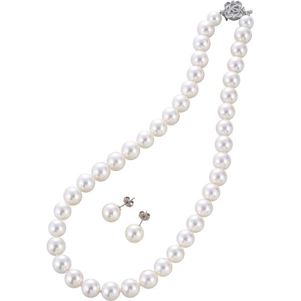カンサイセレクション 花珠貝パールネックレス・ピアスセット 29012W