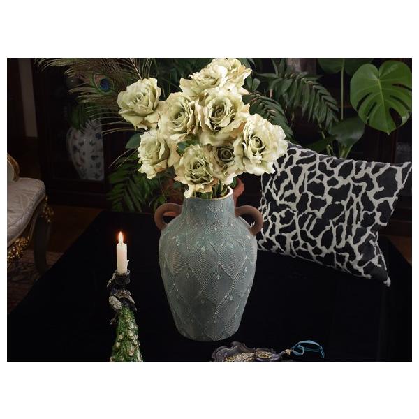 Peacock ピーコック 立体的な孔雀の羽模様の花瓶 フラワーベース 花器