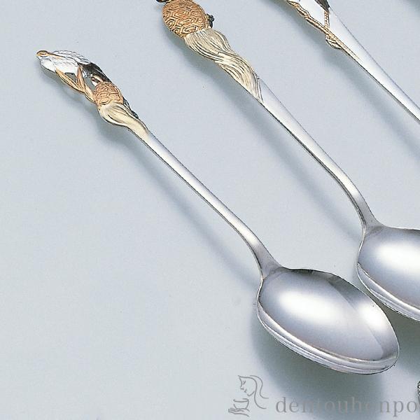 銀製 コーヒースプーン 鶴亀 ( 名入れ有料 退職祝い 定年 セット