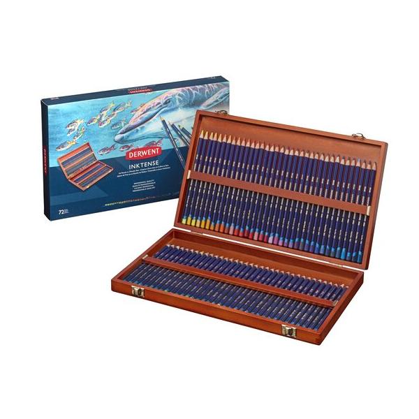 ダーウェント（DERWENT） 水彩色鉛筆 インクテンス 72色ウッドボックス