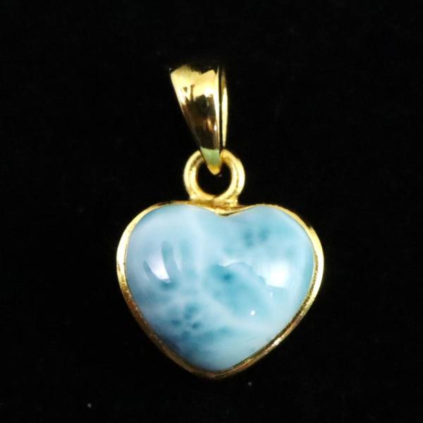 ラリマー 3A+ 10mmハート ペンダントトップ 2.9g 【榎本通商52560