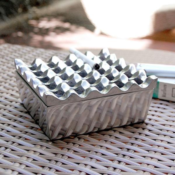 灰皿 アルミ製灰皿 Lサイズ おしゃれ フタ付 卓上灰皿 灰ざら はいざら