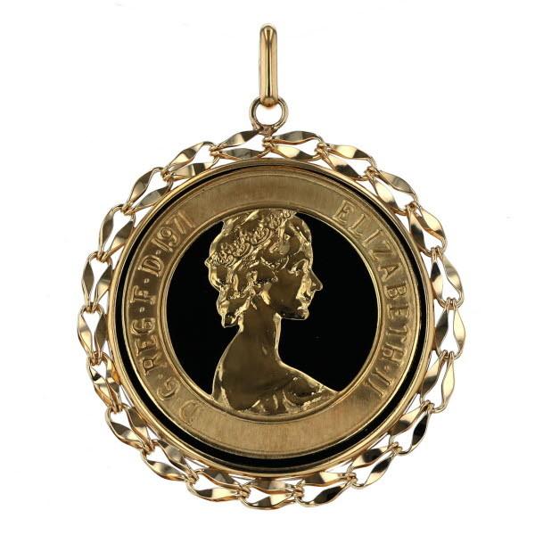 K18YG イエローゴールド ネックレストップ ペンダントトップ オニキス